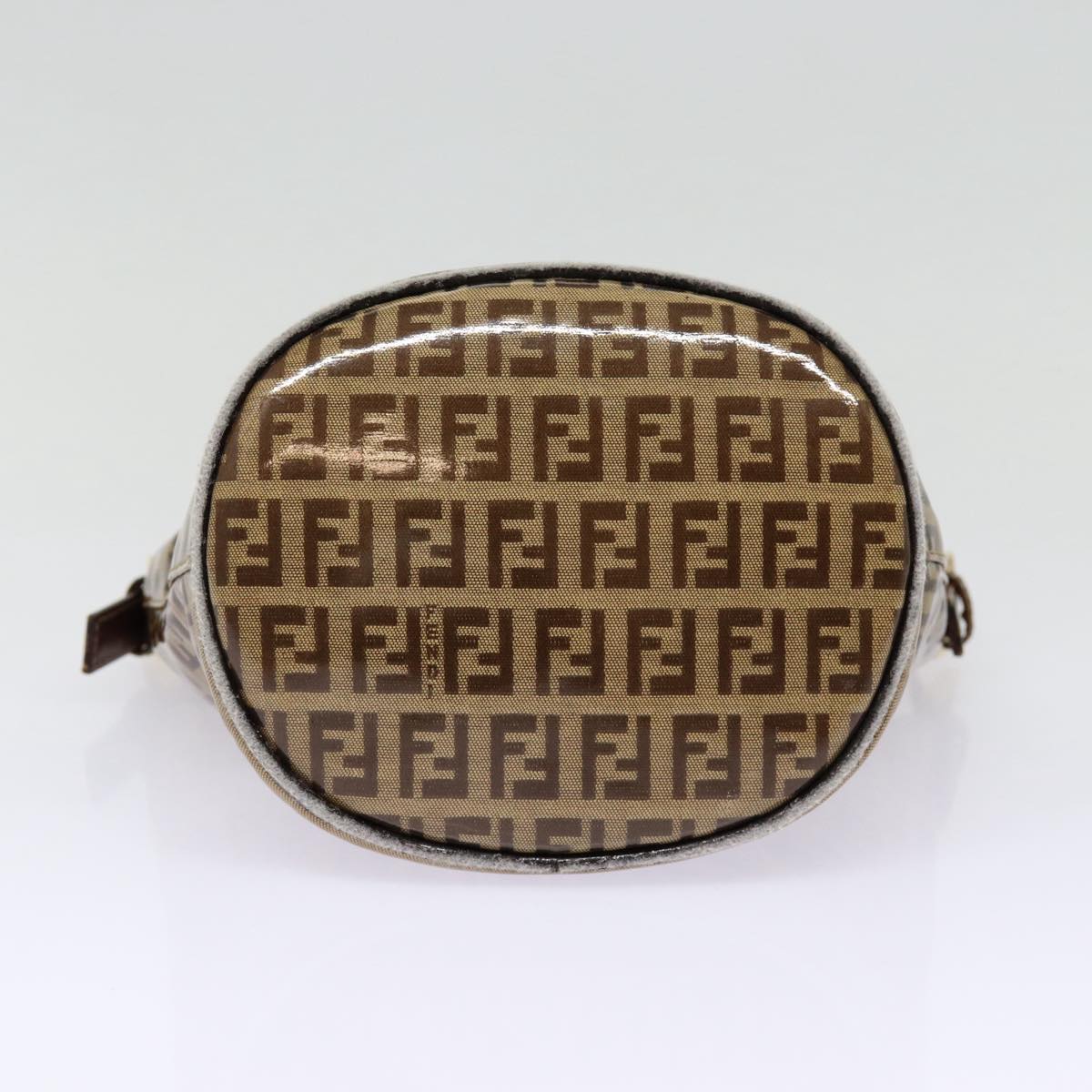 FENDI Zucchino Canvas Hand Bag Beige Gold 88084