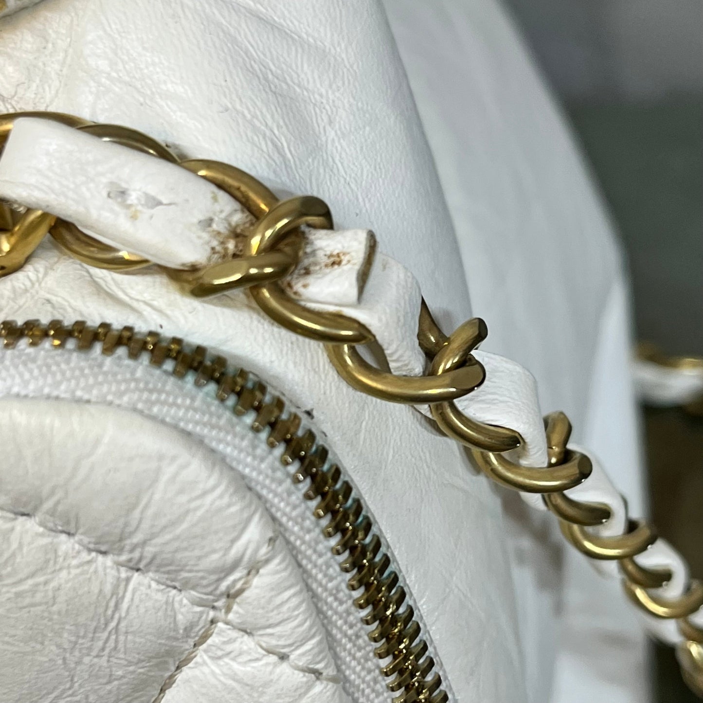 CHANEL Bowling Bag Quilted Aged Calfskin Satchel Bag