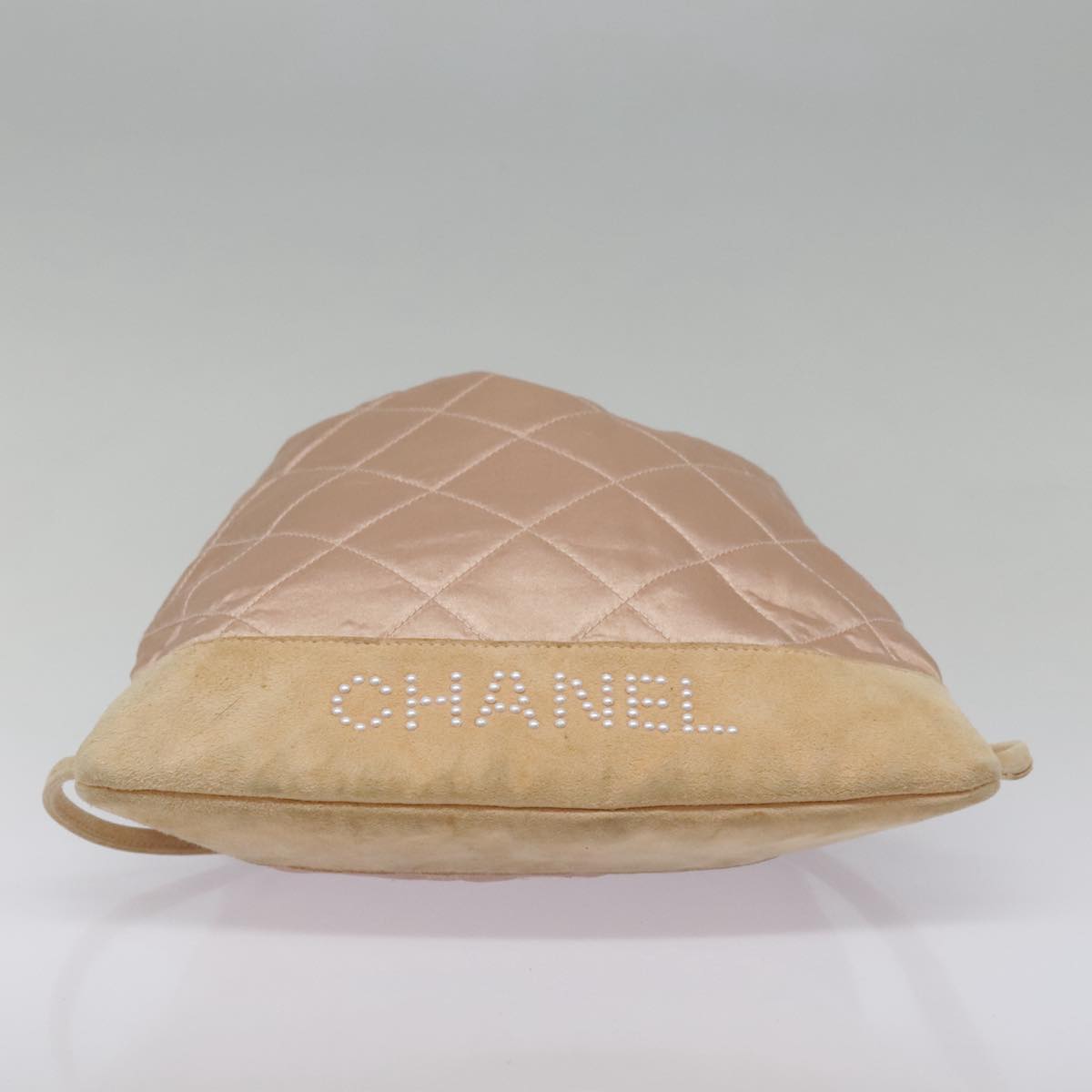 CHANEL knapsack Silk Suede Pink Brown CC 88217