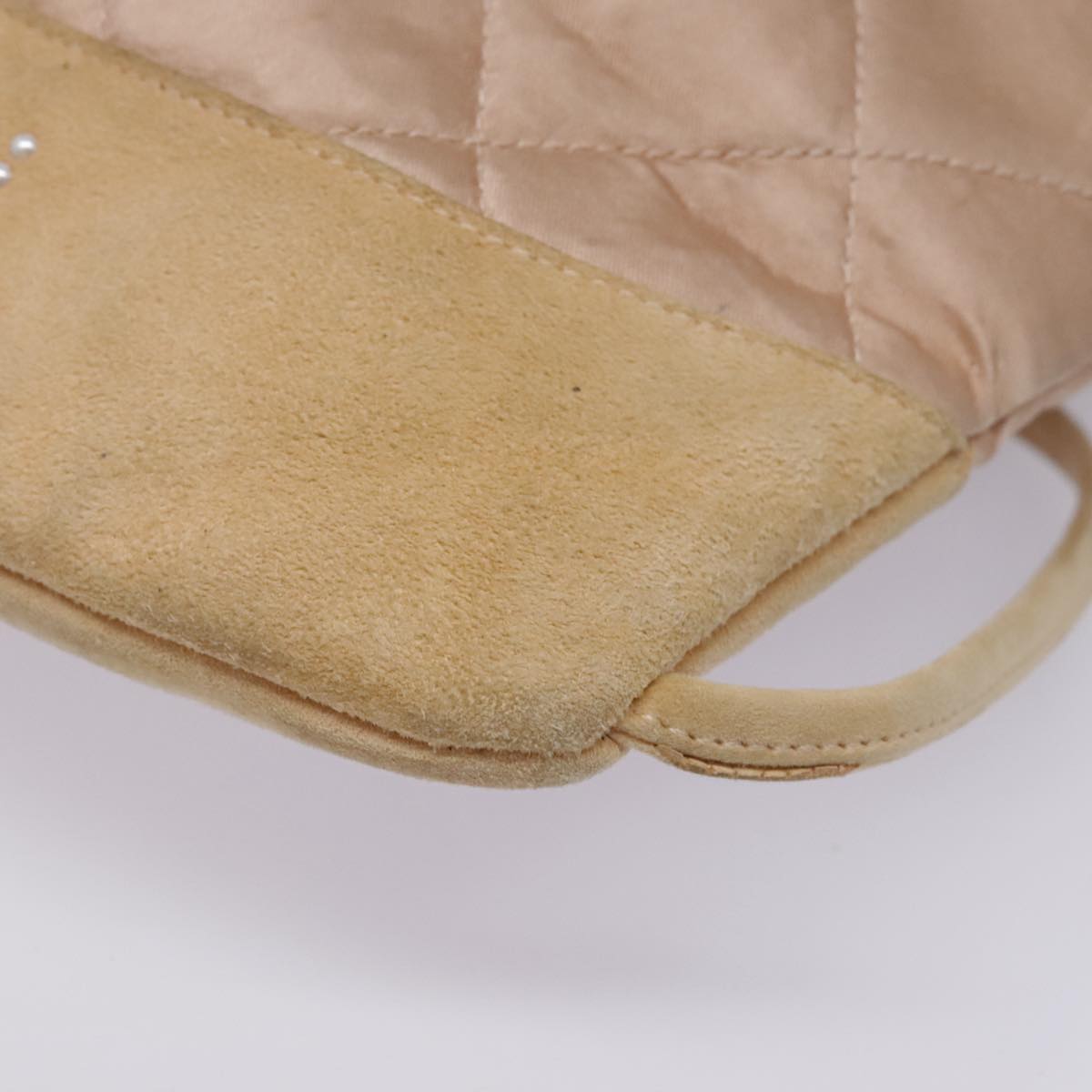 CHANEL knapsack Silk Suede Pink Brown CC 88217