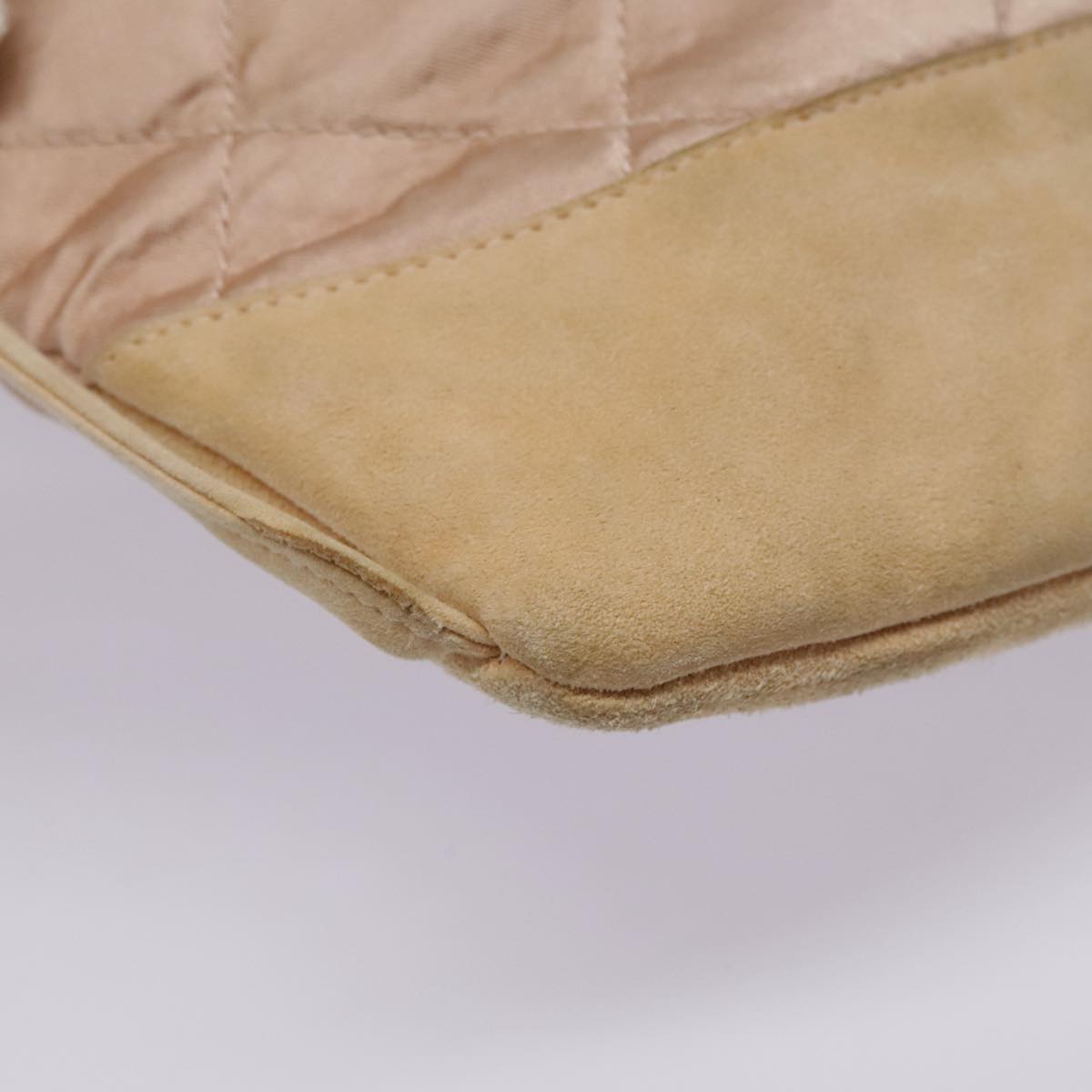 CHANEL knapsack Silk Suede Pink Brown CC 88217
