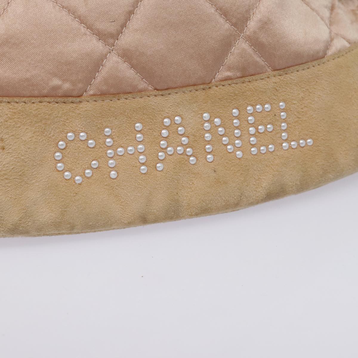 CHANEL knapsack Silk Suede Pink Brown CC 88217