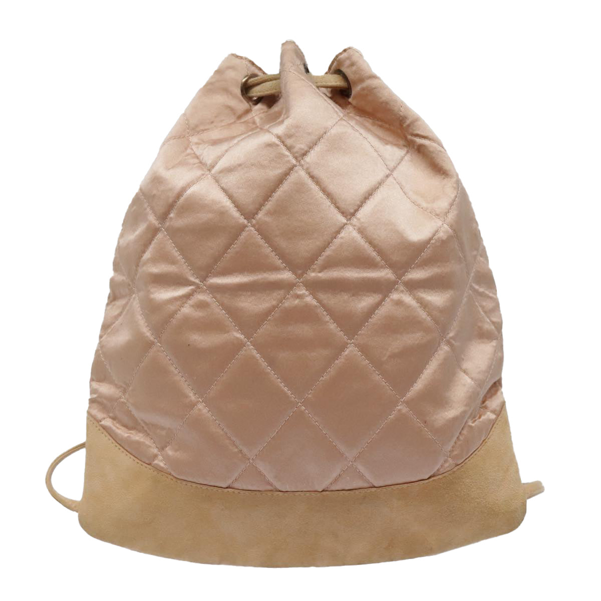 CHANEL knapsack Silk Suede Pink Brown CC 88217