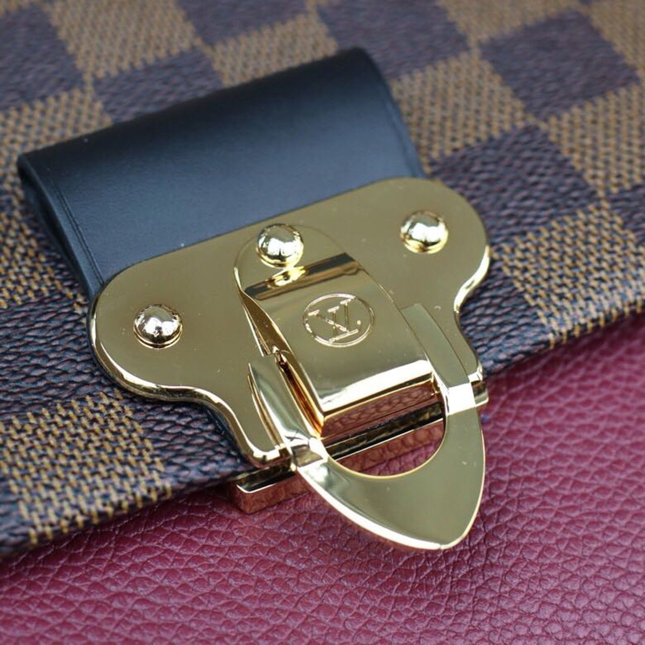 LV Vavin PM Damier Ebene Canvas Bordeaux Red For Women, WomenÃ¢â‚¬â„¢s Handbags, Shoulder Bags 9.8in/25cm LV N40109