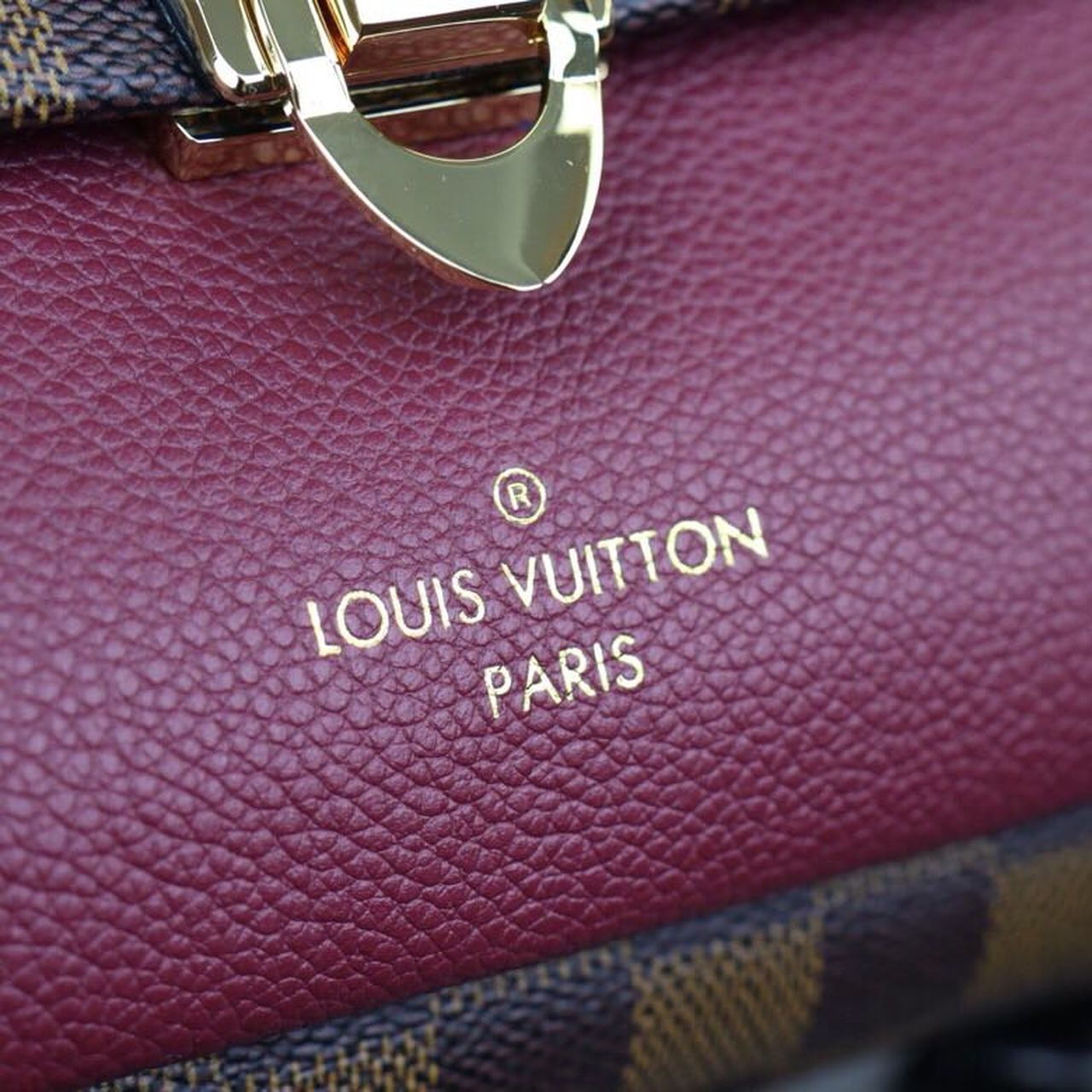 LV Vavin PM Damier Ebene Canvas Bordeaux Red For Women, WomenÃ¢â‚¬â„¢s Handbags, Shoulder Bags 9.8in/25cm LV N40109