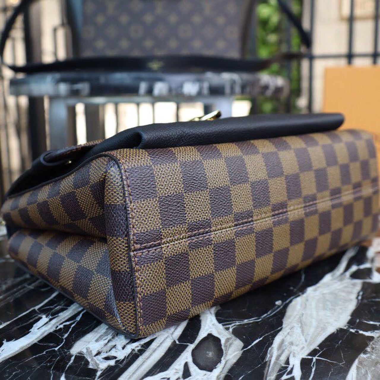 LV Vavin PM Damier Ebene Canvas Black For Women, WomenÃ¢â‚¬â„¢s Handbags, Shoulder Bags 9.8in/25cm LV N40108