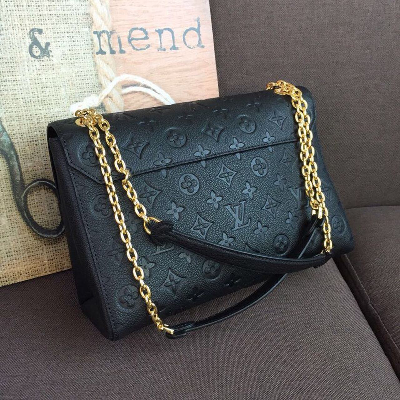 LV Vavin MM Monogram Empreinte Black For Women, WomenÃ¢â‚¬â„¢s Handbags, Shoulder And Crossbody Bags 9.8in/25cm LV M44150