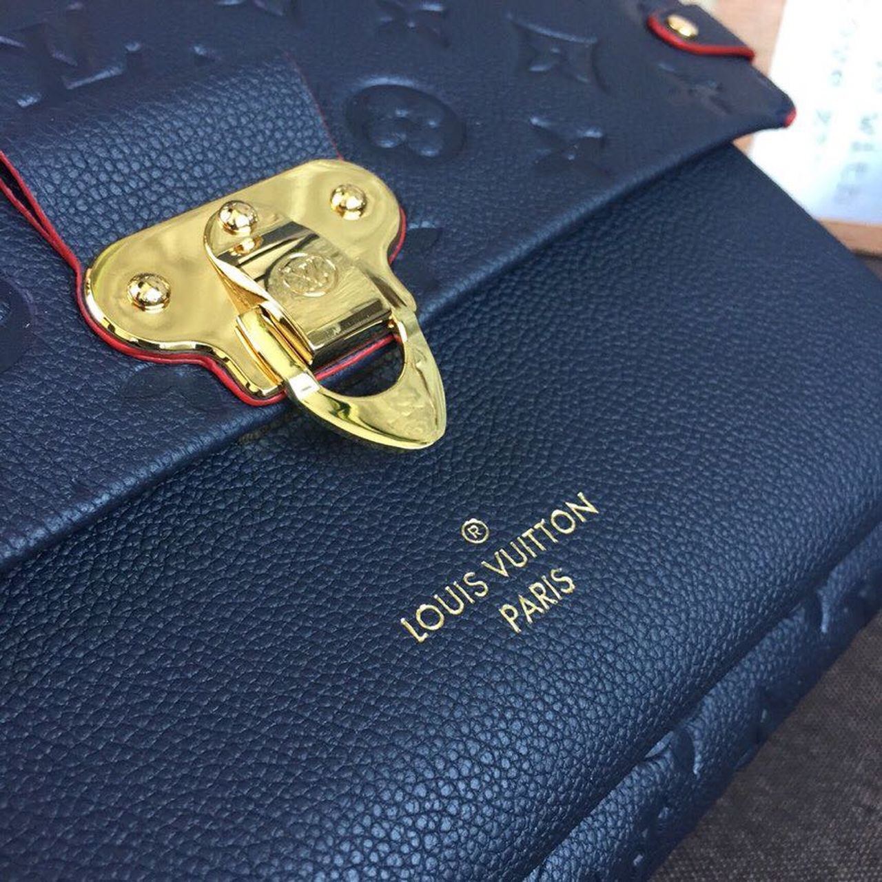 LV Vavin MM Monogram Empreinte Navy Blue For Women, WomenÃ¢â‚¬â„¢s Handbags, Shoulder And Crossbody Bags 9.8in/25cm LV M43925