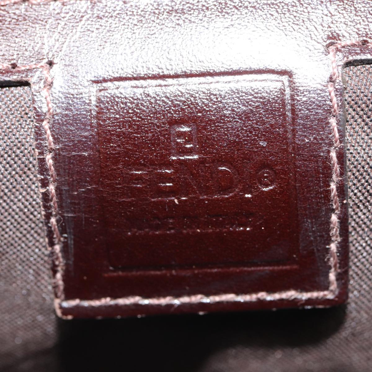 FENDI Zucca Canvas Mamma Baguette Shoulder Bag Brown Black Silver 88343