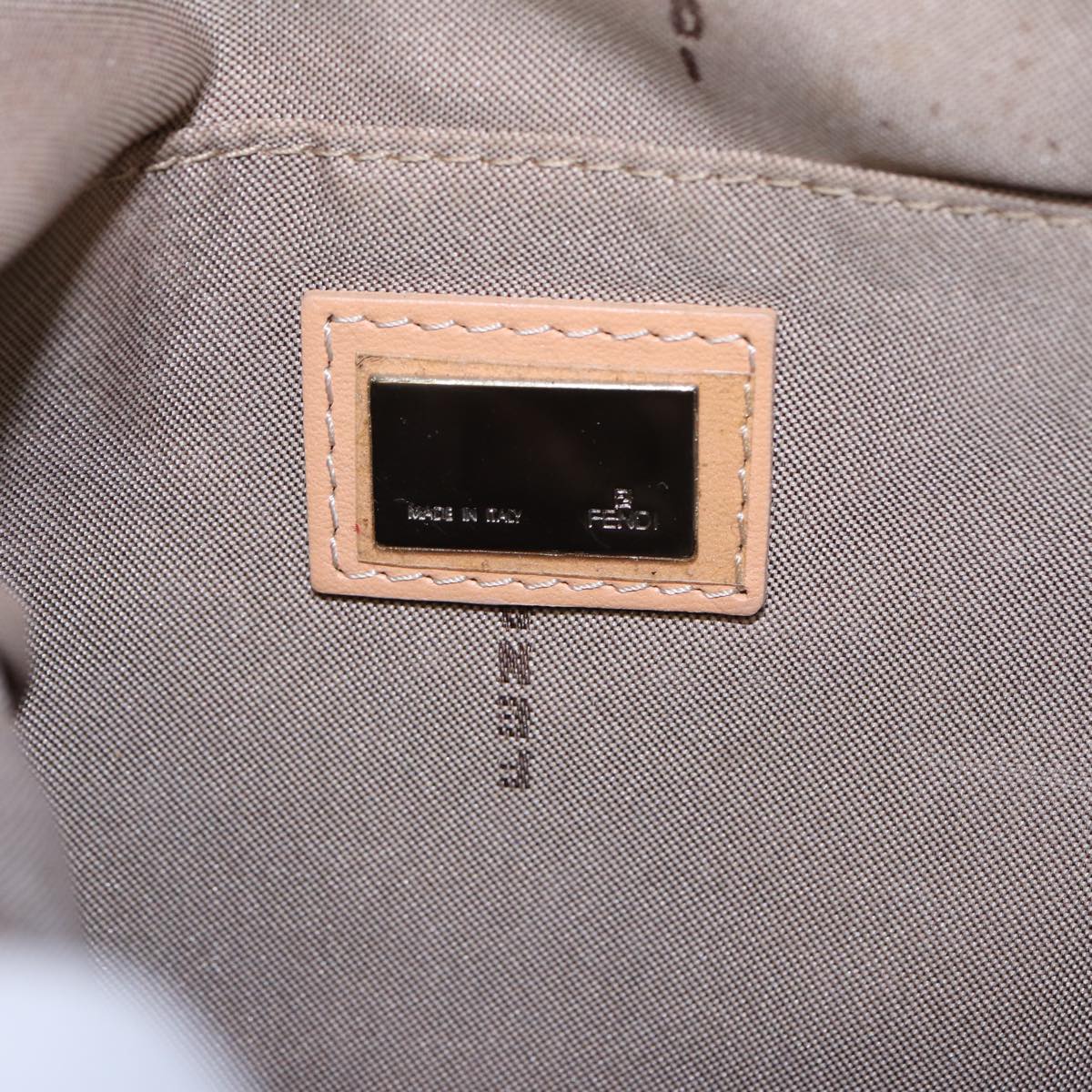 FENDI Zucchino Canvas Shoulder Bag Light Blue Silver 88411
