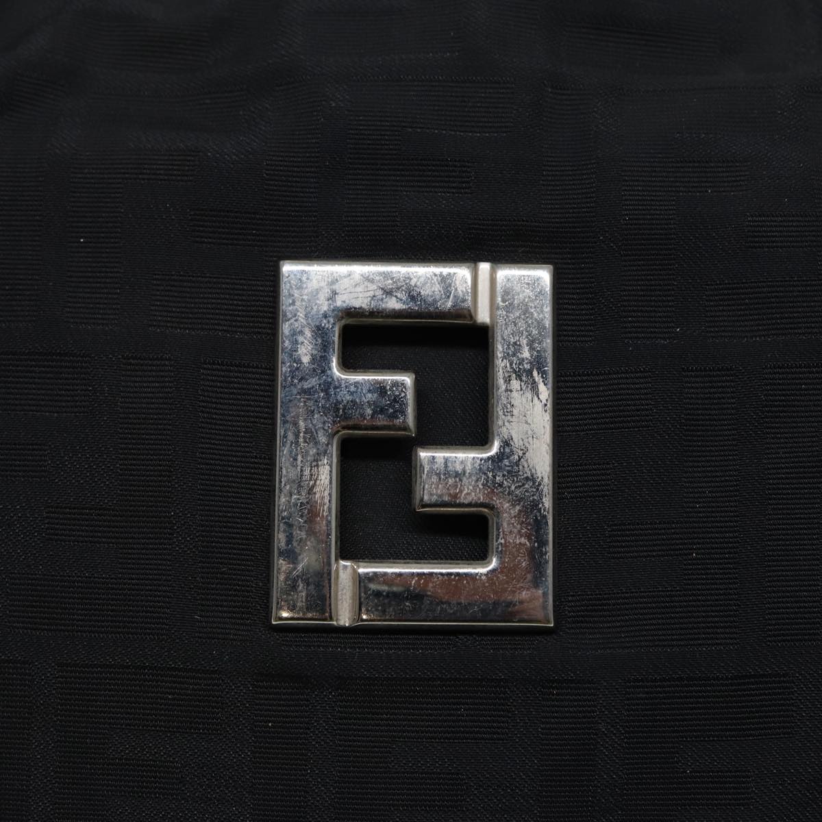 FENDI Zucca Canvas Tote Bag Silver Black 88546