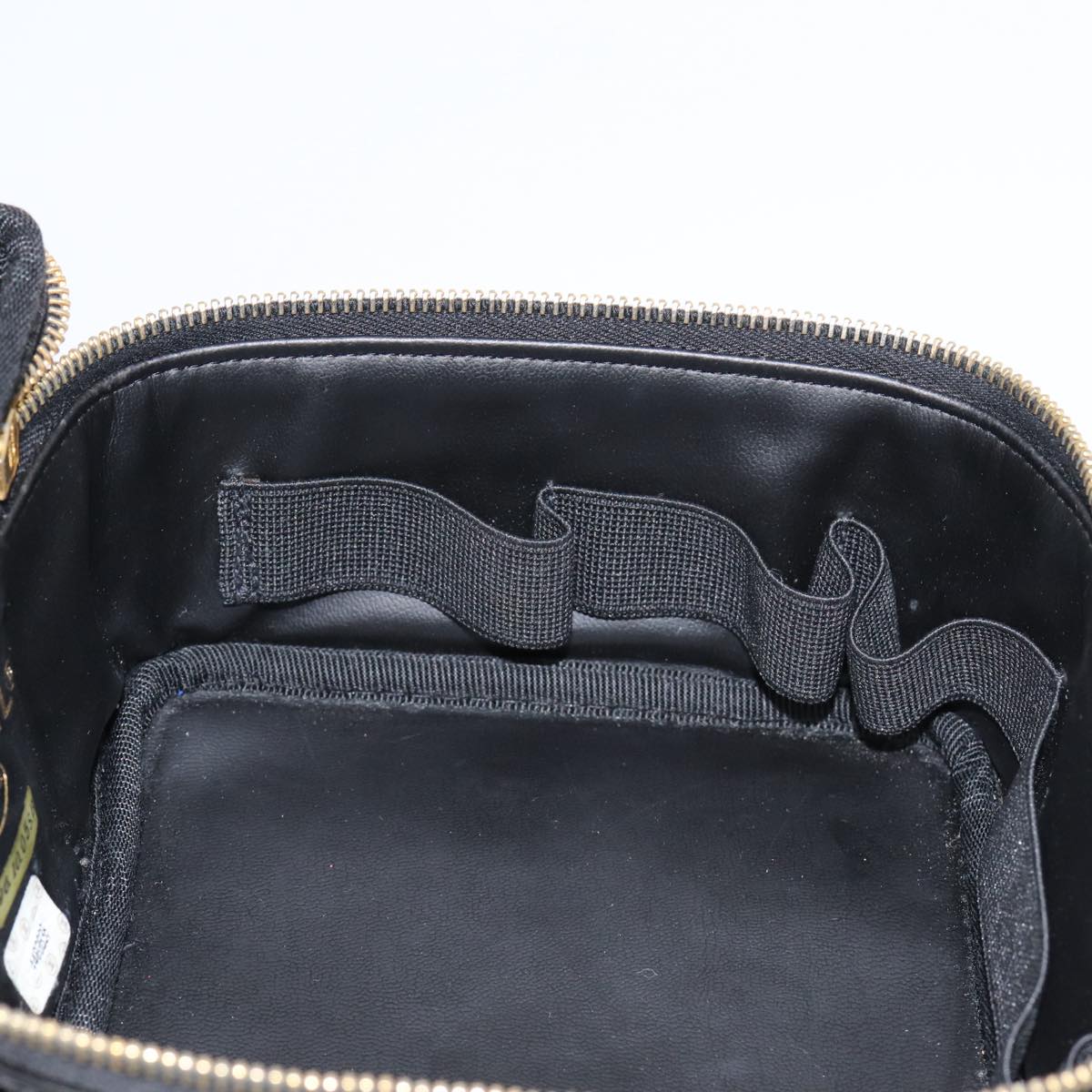 CHANEL COCO Mark Vanity Pouch Enamel Black Gold CC 88553