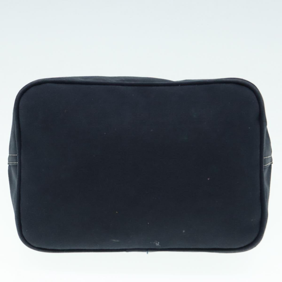 FENDI Mamma Baguette Shoulder Bag Canvas Navy Silver 88583