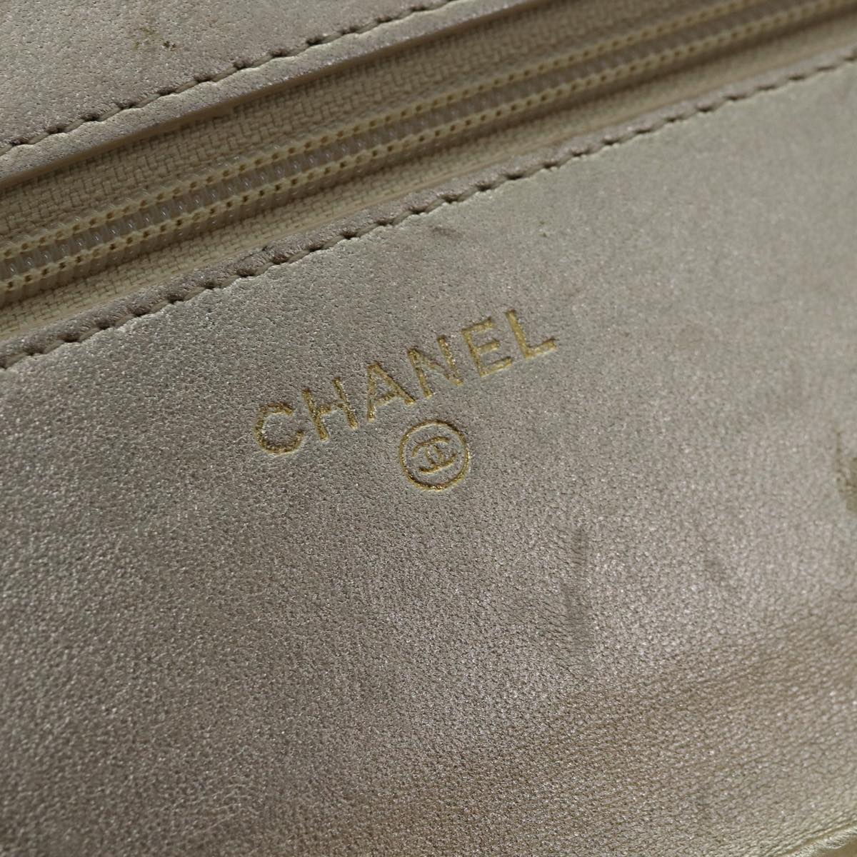 CHANEL Matelasse Chain Shoulder Bag Lamb Skin Gold Tone Gold CC 88657
