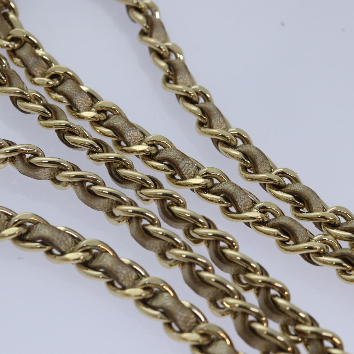 CHANEL Matelasse Chain Shoulder Bag Lamb Skin Gold Tone Gold CC 88657