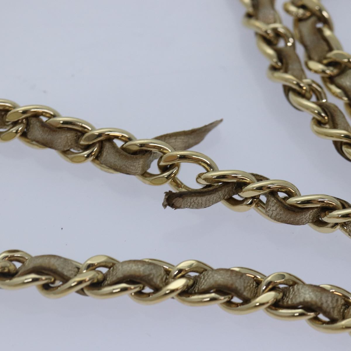 CHANEL Matelasse Chain Shoulder Bag Lamb Skin Gold Tone Gold CC 88657