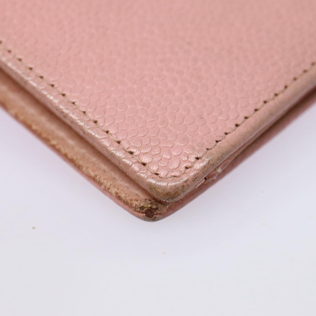 CHANEL COCO Mark Wallet Caviar Skin Pink Gold CC 88731