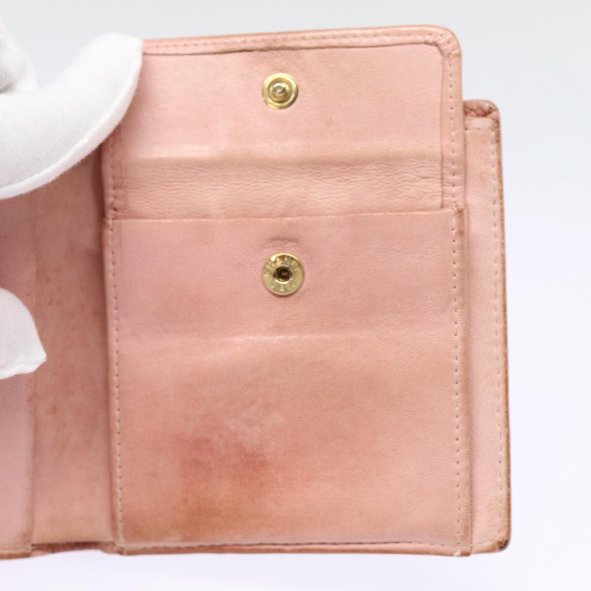 CHANEL COCO Mark Wallet Caviar Skin Pink Gold CC 88731