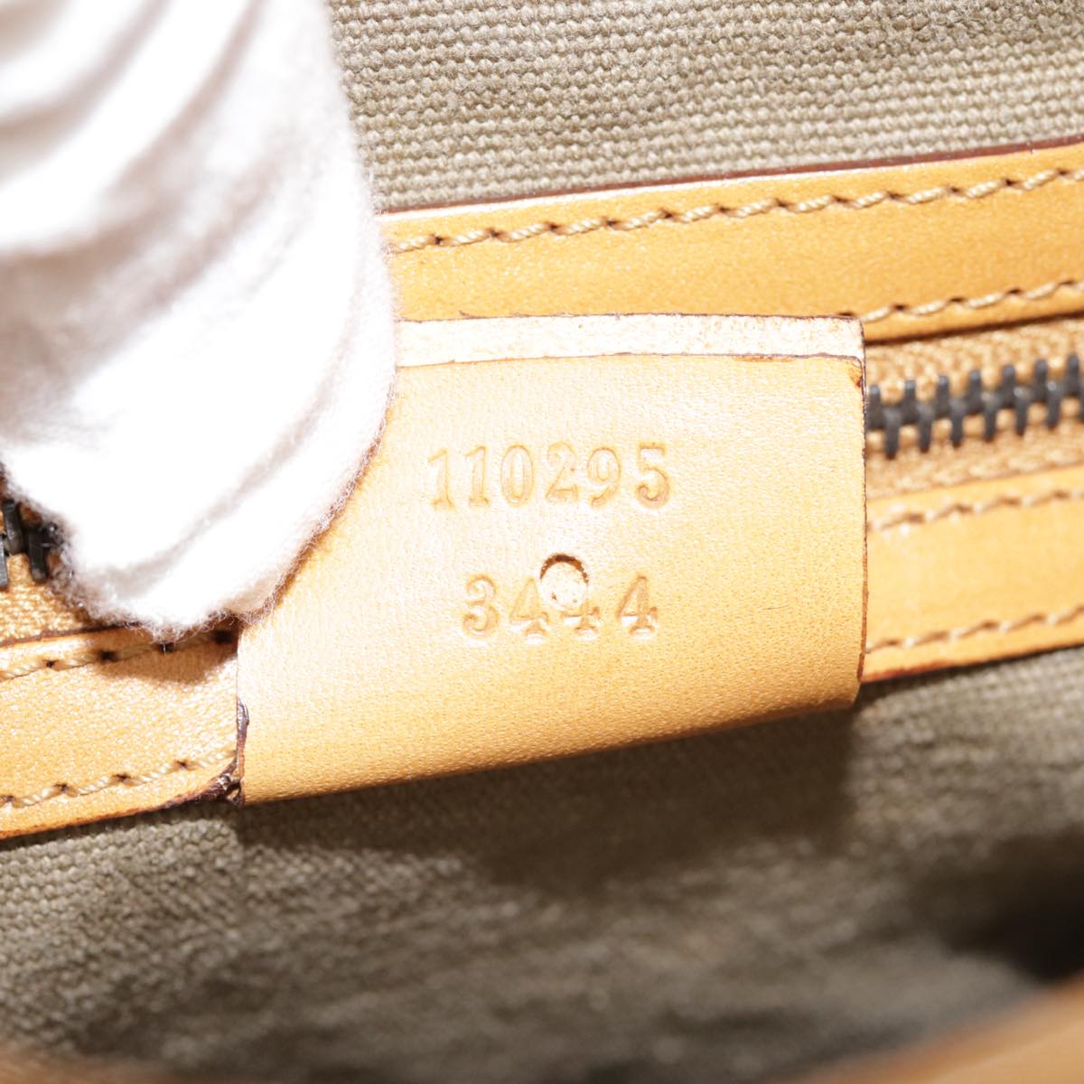GUCCI Hand Bag Canvas Leather Beige Brown 110295 3444 88957