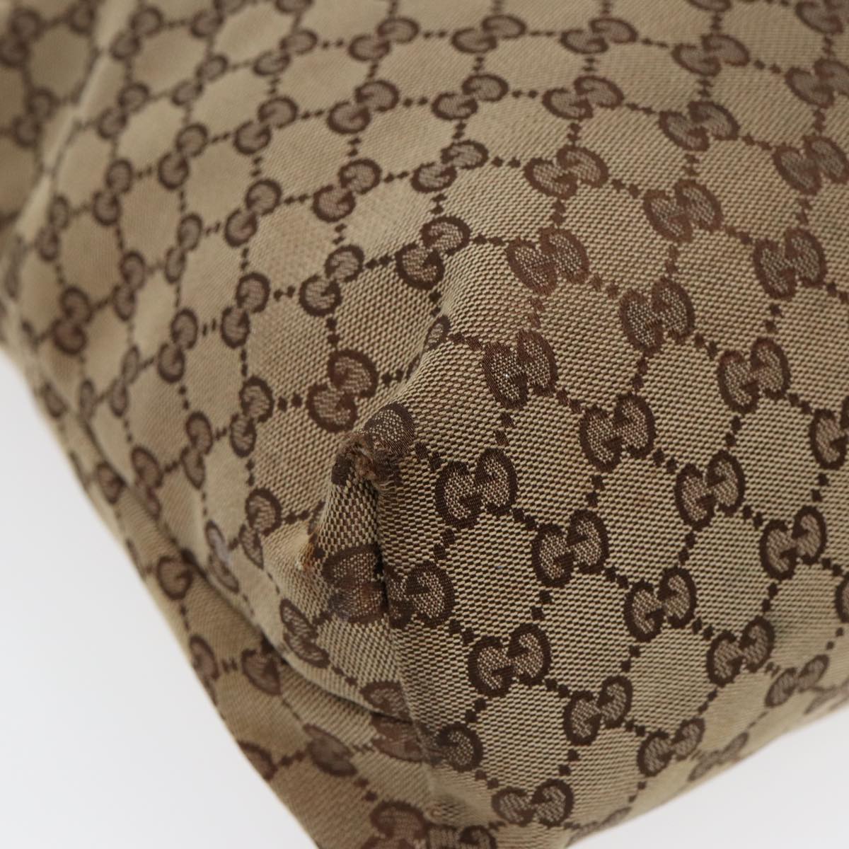 GUCCI GG Canvas Web Sherry Line Shoulder Bag Beige Silver Red 189751 89136