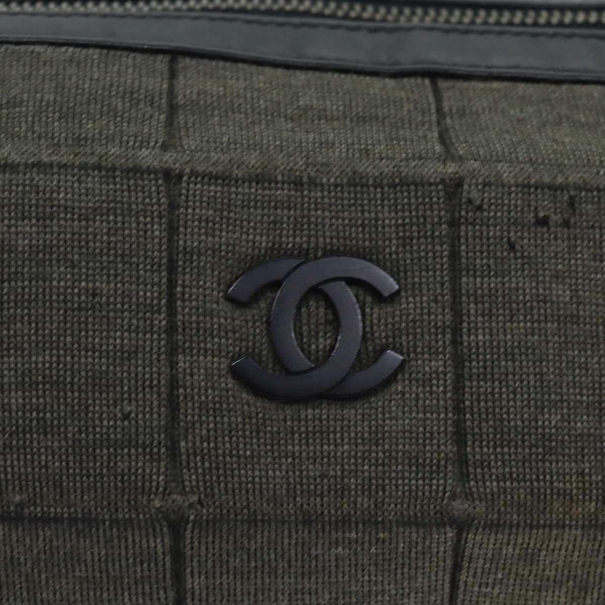 CHANEL Chain Shoulder Bag Canvas Gray CC 89307