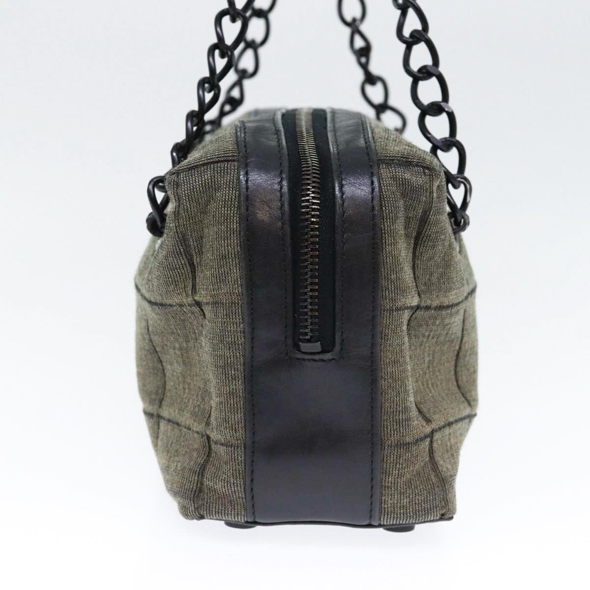 CHANEL Chain Shoulder Bag Canvas Gray CC 89307
