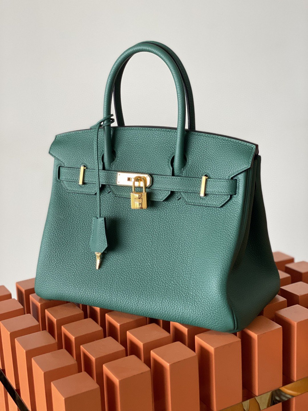 GLAMI Birkin Nata Swift Dark Green For Women Gold Toned Hardware 11.8in/30cm