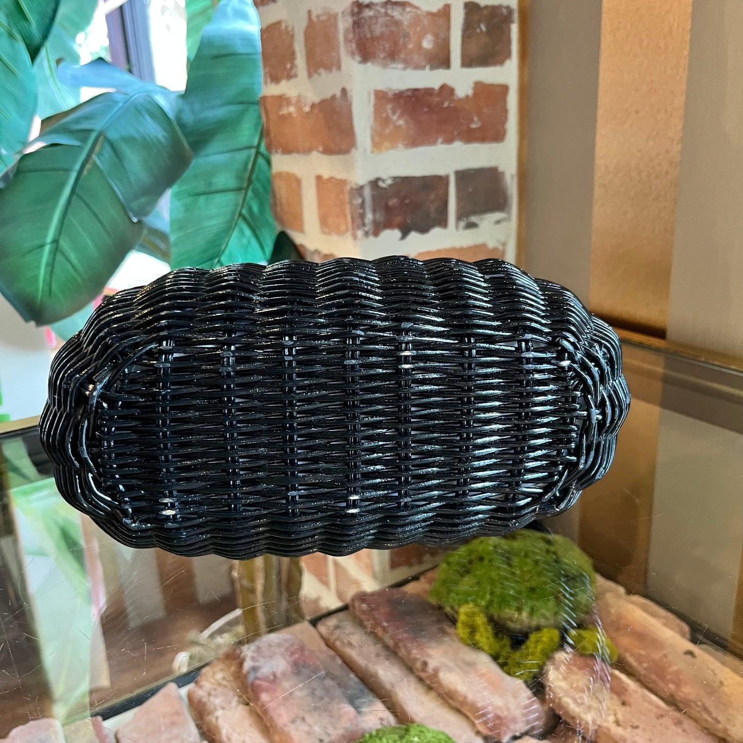 BURBERRY Wicker Basket Top Handle Bag
