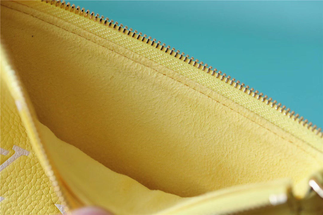 LV Mini Pochette AcGLAMIssoires Monogram Empreinte Lemon Curd Yellow For Women,  Shoulder And Crossbody Bags 15.5cm/6.1in LV M46129