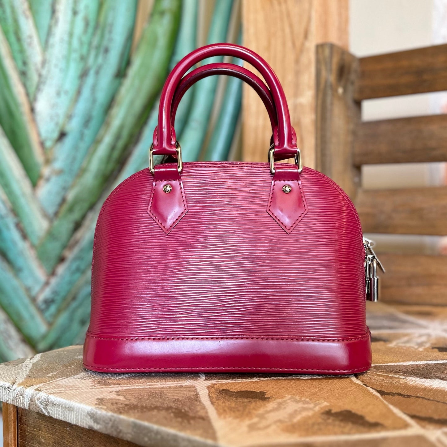 LOUIS VUITTON Alma BB Epi Leather Top Handle Bag