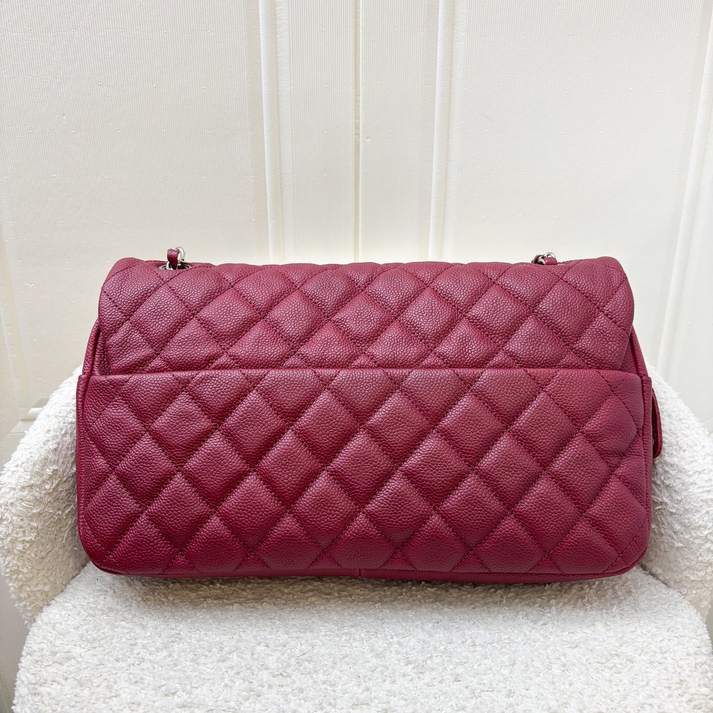 GLM-Easy Caviar Jumbo Flap Bag in Dark Red Caviar and SHW (Model: A67742)