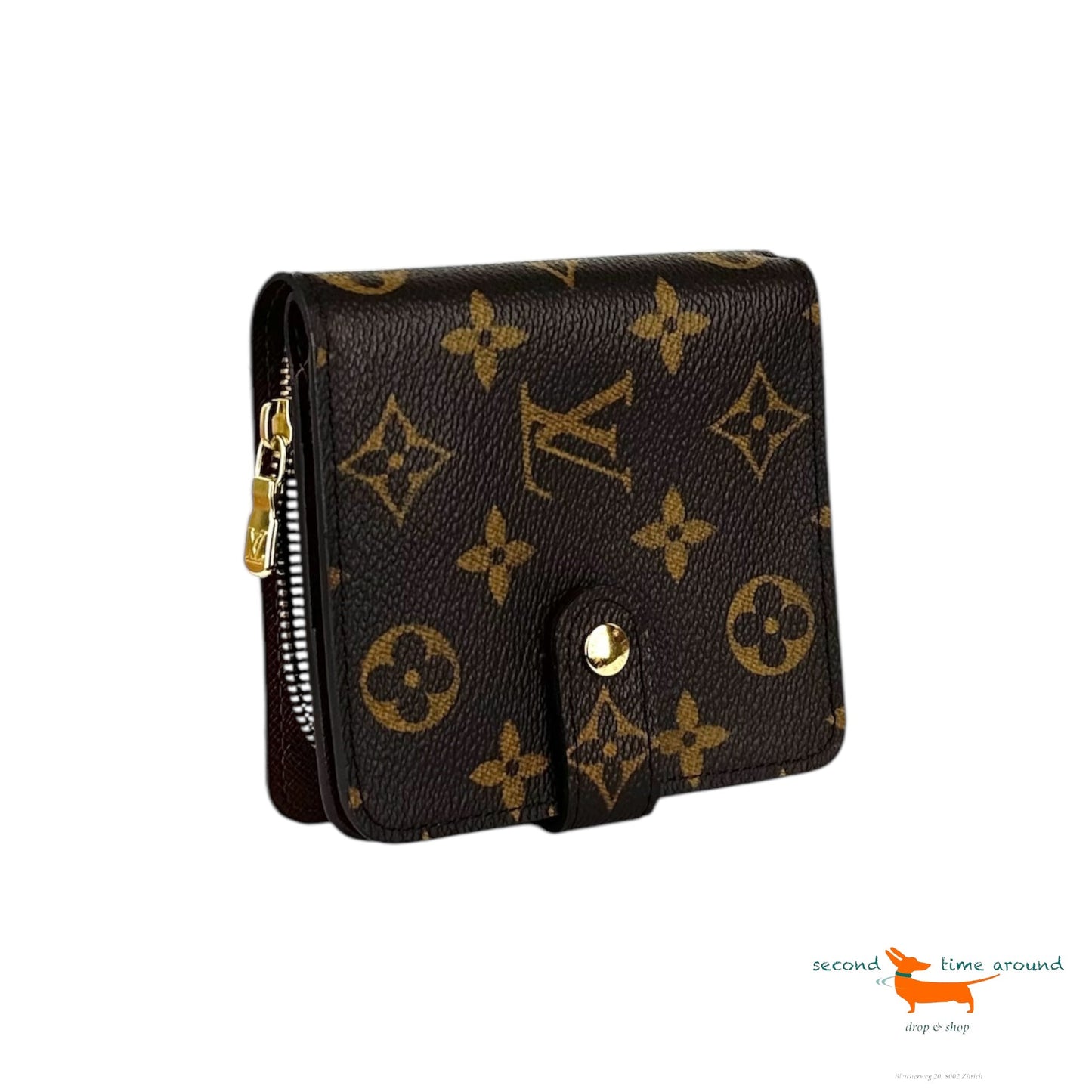 Louis Vuitton Monogram Canvas Zip Compact Wallet