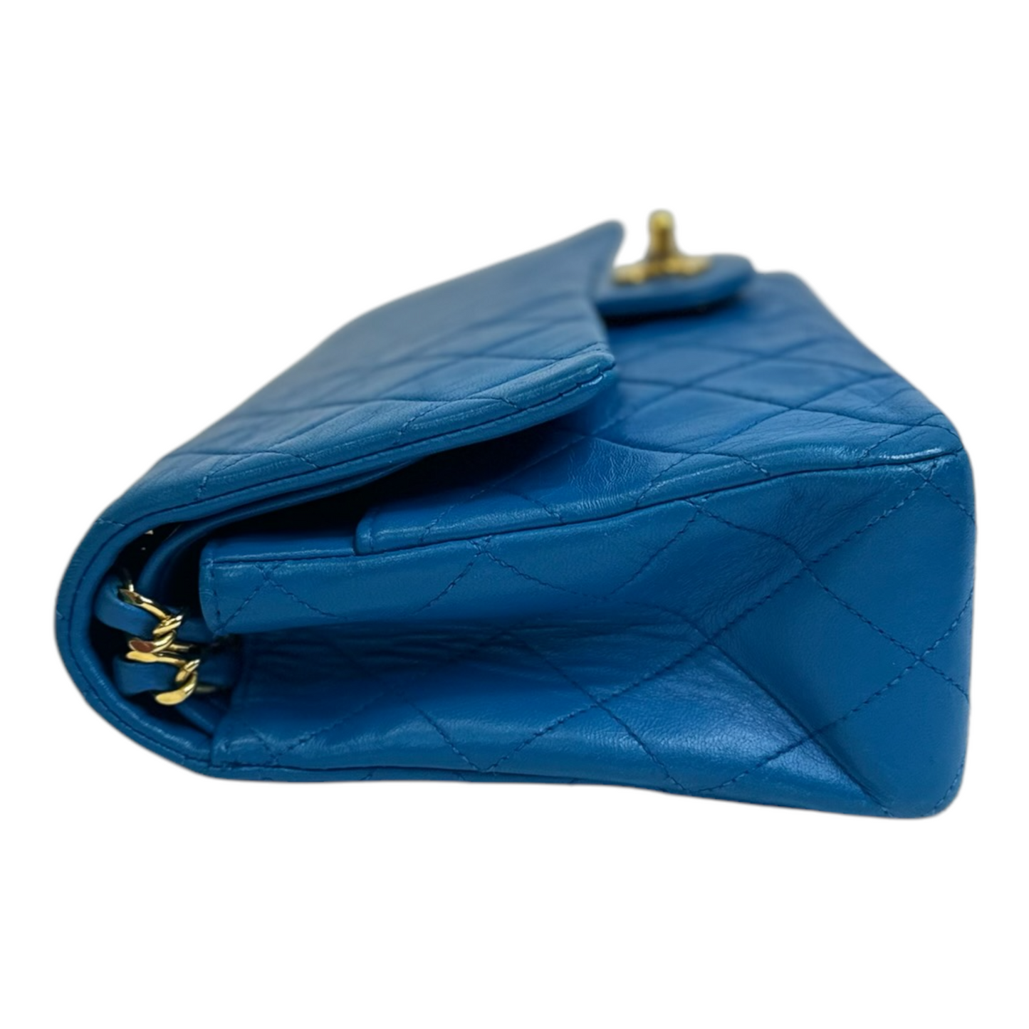 Chanel Blue Medium Classic Lambskin Double Flap