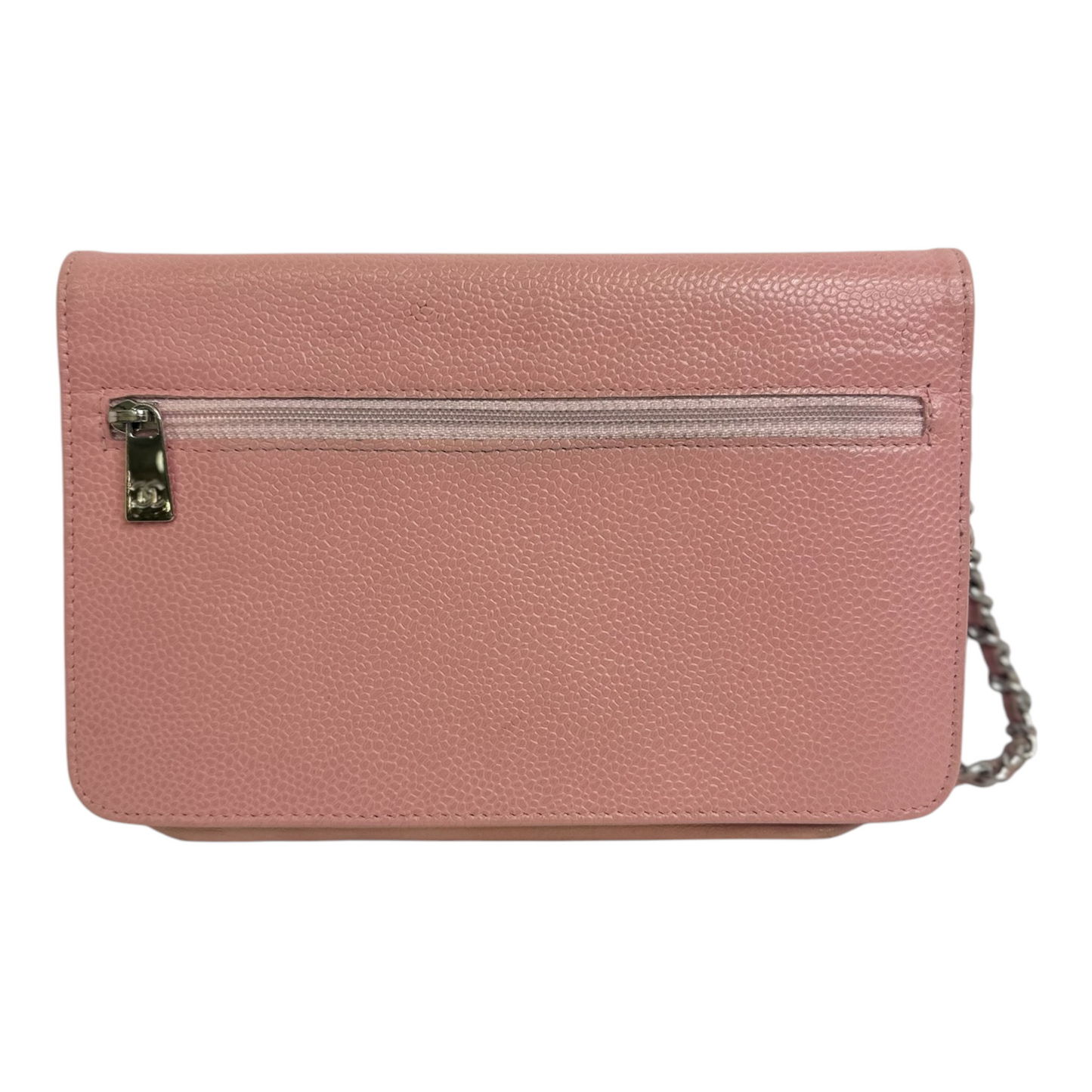Chanel Caviar Timeless CC Wallet on Chain WOC Pink
