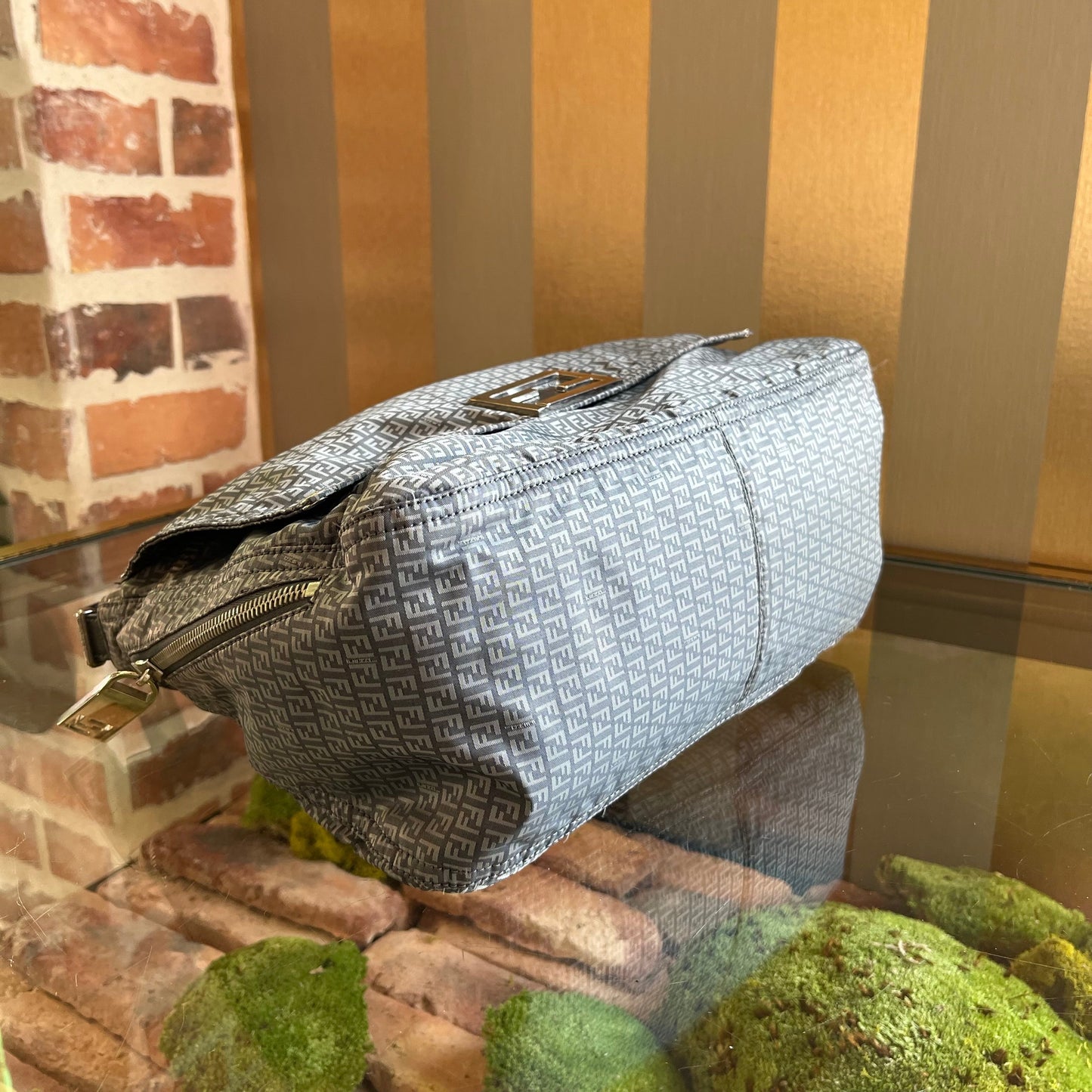 FENDI Nylon Zucchino Shoulder Bag