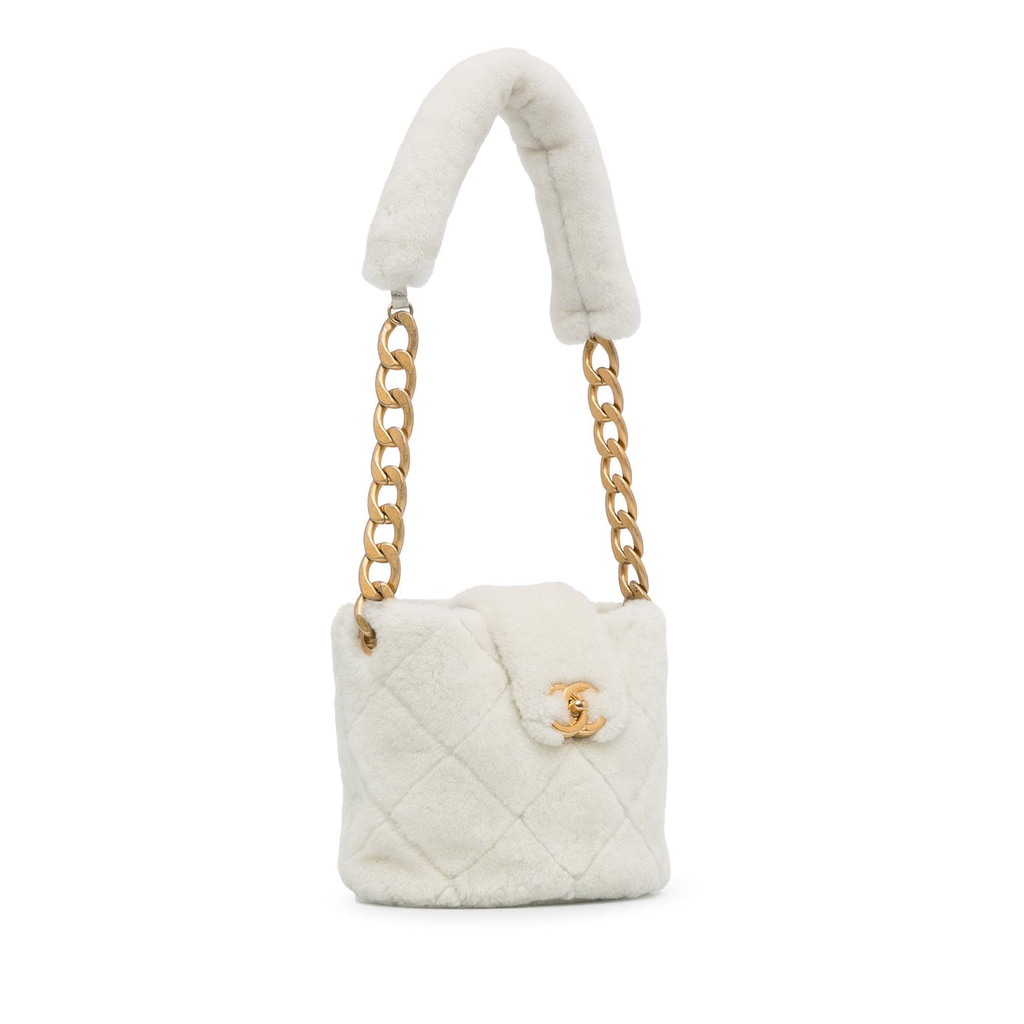Chanel Shearling Cc Shoulder Bag