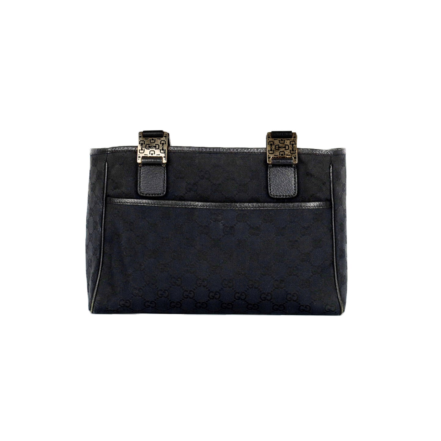 GLM-- Black GG Canvas Tote Bag - '00s