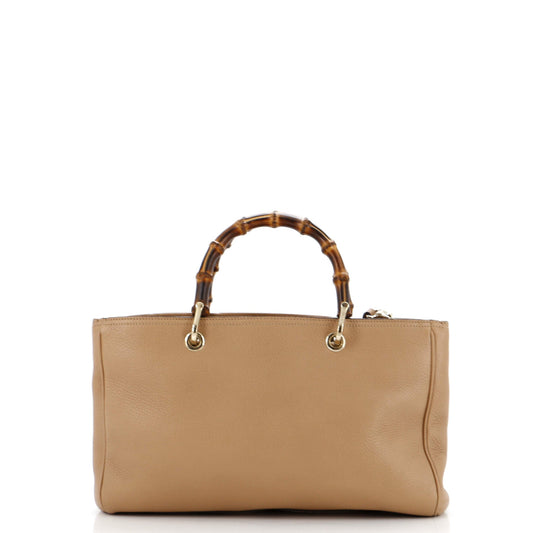 Bamboo Shopper Tote Leather Medium