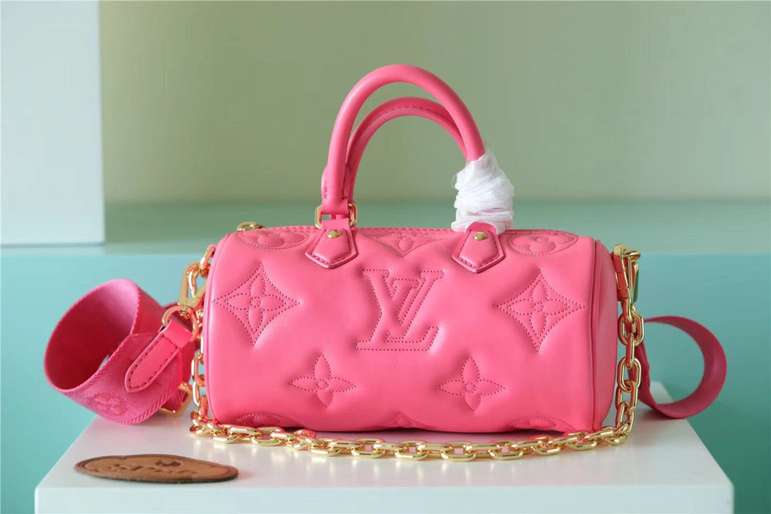 LV Papillon GLAMI Bag Classic Monogram For Women 20cm Dragon Fruit Pink LV M59826