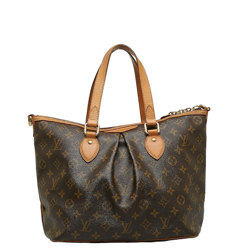 Louis Vuitton Monogram Palermo PM Handbag 2WAY M40145 Brown PVC Leather  Louis Vuitton