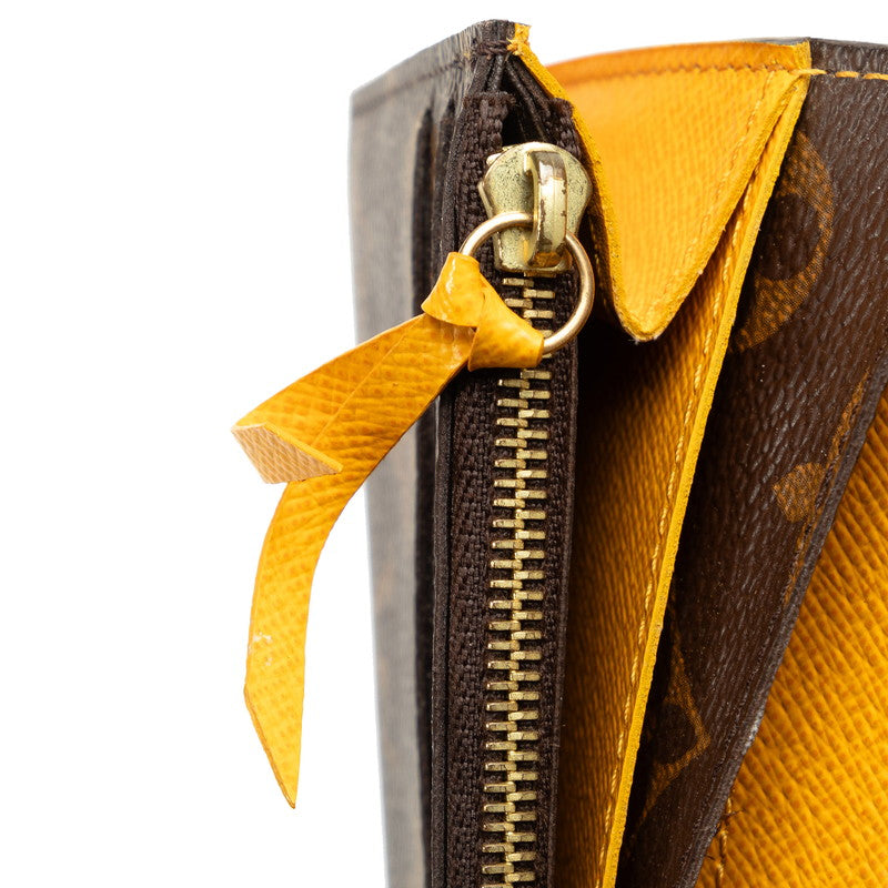 Louis Vuitton Portfolio Emilie Long Wallet M60698 Yellow Ladies