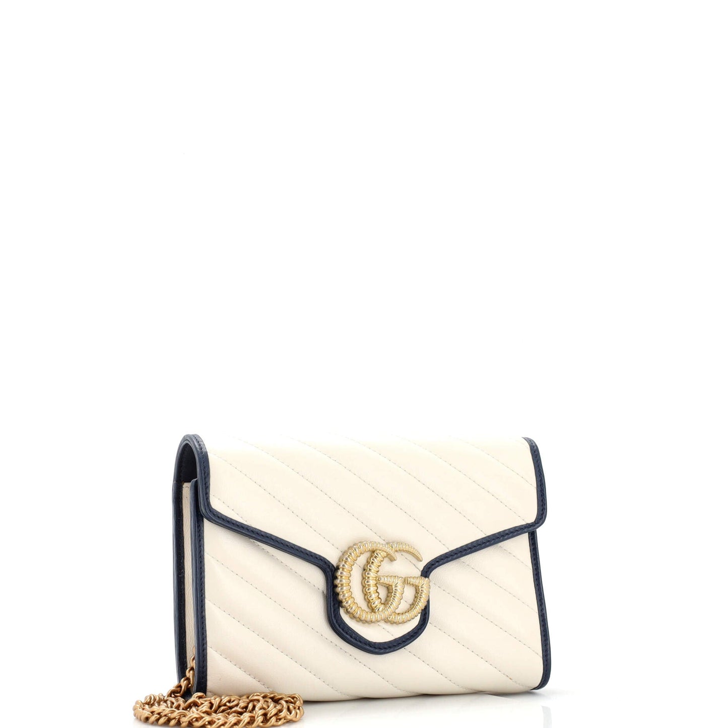 GG Marmont Chain Wallet Diagonal Quilted Leather Mini