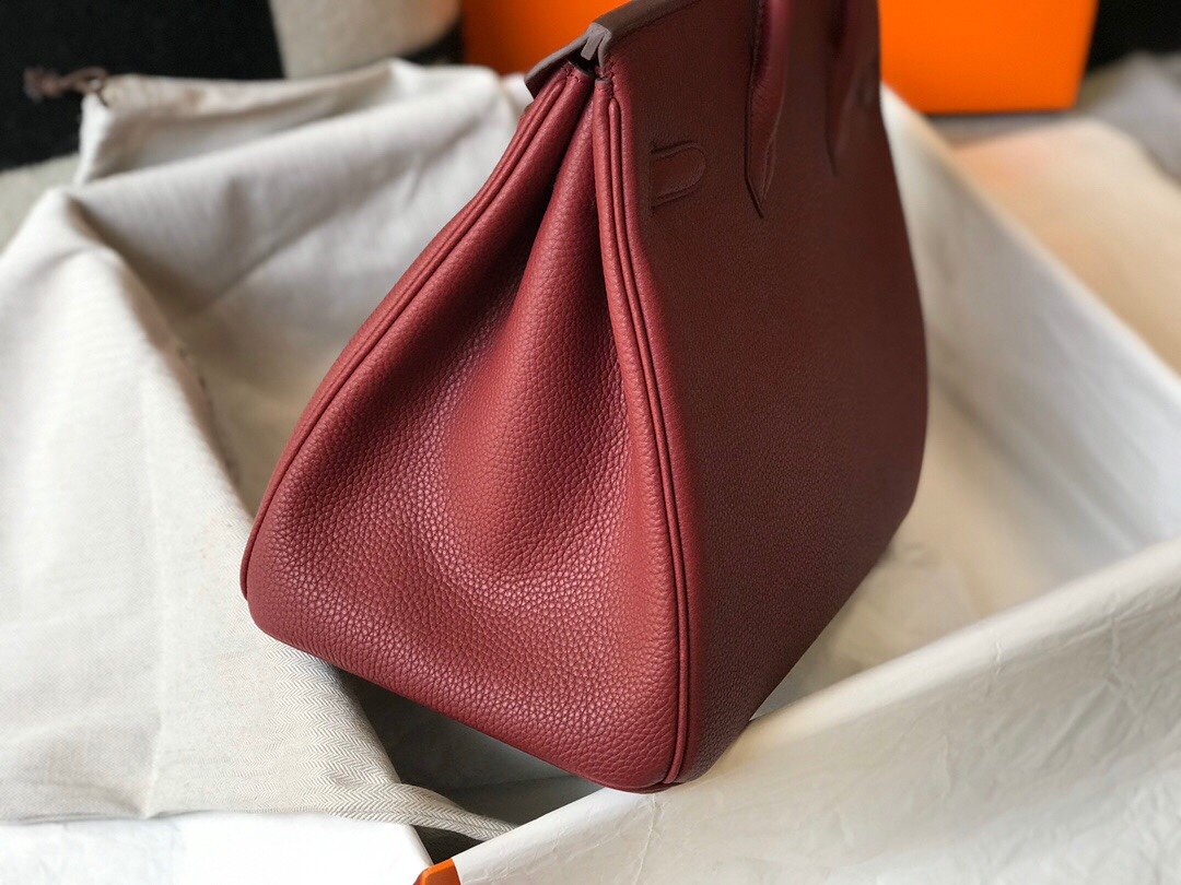 GLAMI Birkin Garnet Red ClemenGLAMI With Gold Hardware Bag For Women, Handbags, Shoulder Bags 30cm/12in
