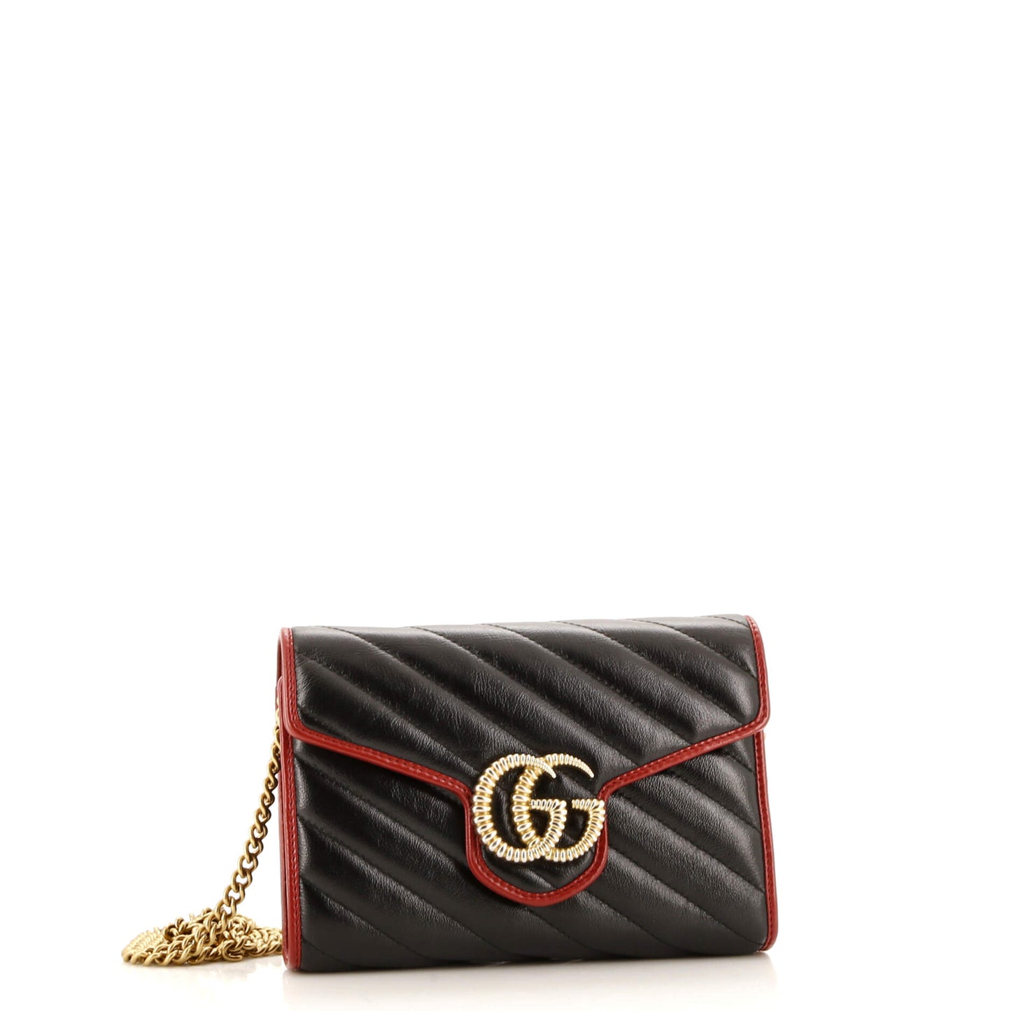 GG Marmont Chain Wallet Diagonal Quilted Leather Mini
