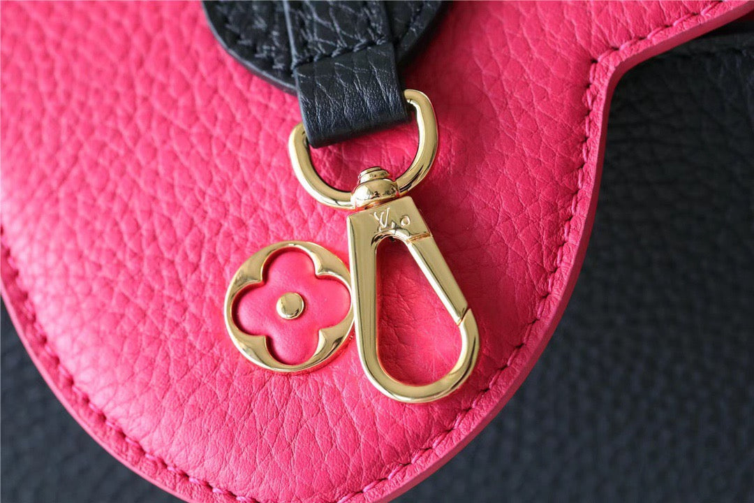 LV Capucines MM Taurillon Black/ Rose Berlingot For Women, WomenÃ¢â‚¬â„¢s Bags, Shoulder And Crossbody Bags 12.4in/31.5cm LV M59882