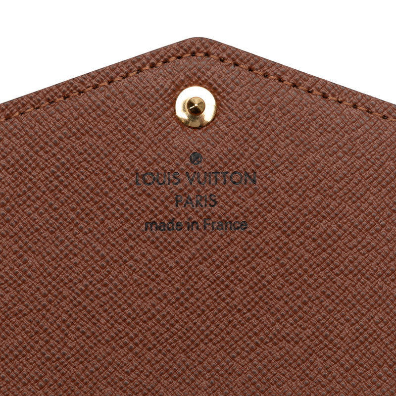 Louis Vuitton Monogram Portefolio Sarah Long Wallet M60531 Brown PVC Leather  Louis Vuitton
