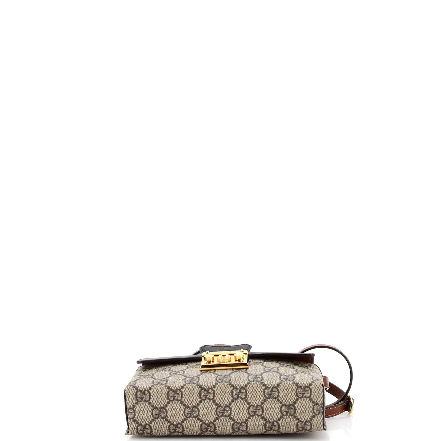 Padlock Top Handle Bag GG Coated Canvas and Leather Mini