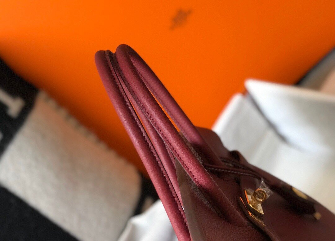 GLAMI Birkin Garnet Red ClemenGLAMI With Gold Hardware Bag For Women, Handbags, Shoulder Bags 30cm/12in