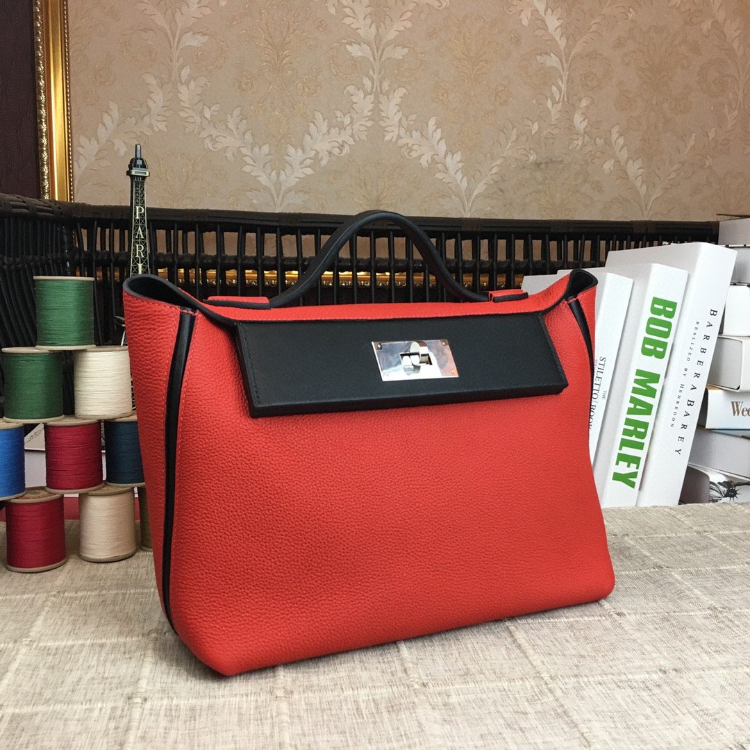GLAMI 24/24 ClemenGLAMI Swift Red Silver Hardware For Women, Handbags, Shoulder Bags 11.4in/29cm