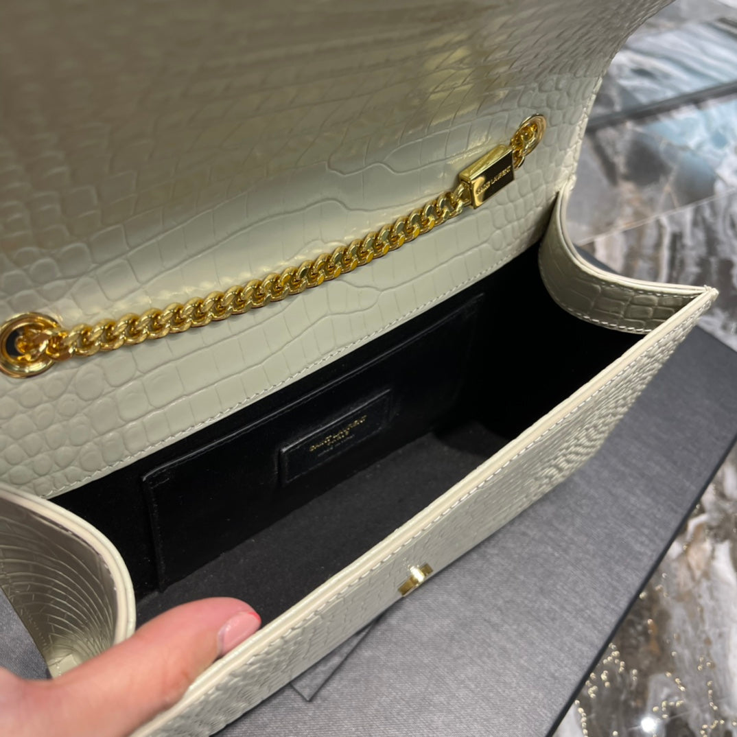 GLAMI Kata MeGLAMIum Chain Bag White Vintage With Tassel For Women 9.4in/24cm YSL 354119DND0J9207